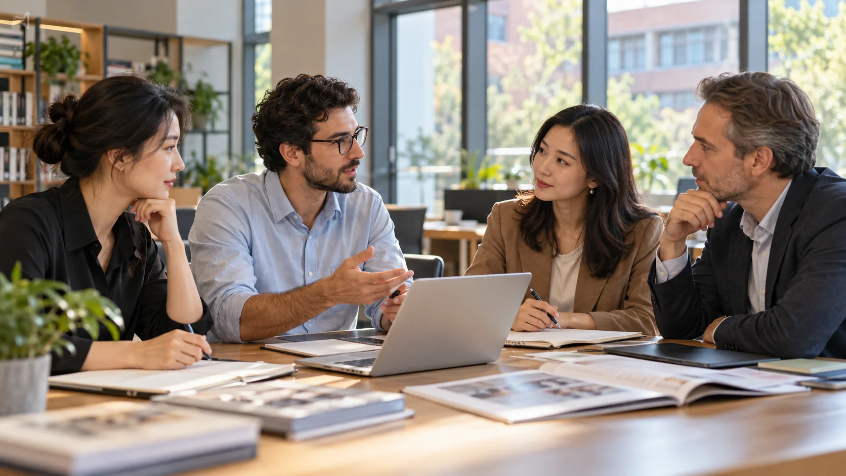 Institutional professionals discussing an education partnership