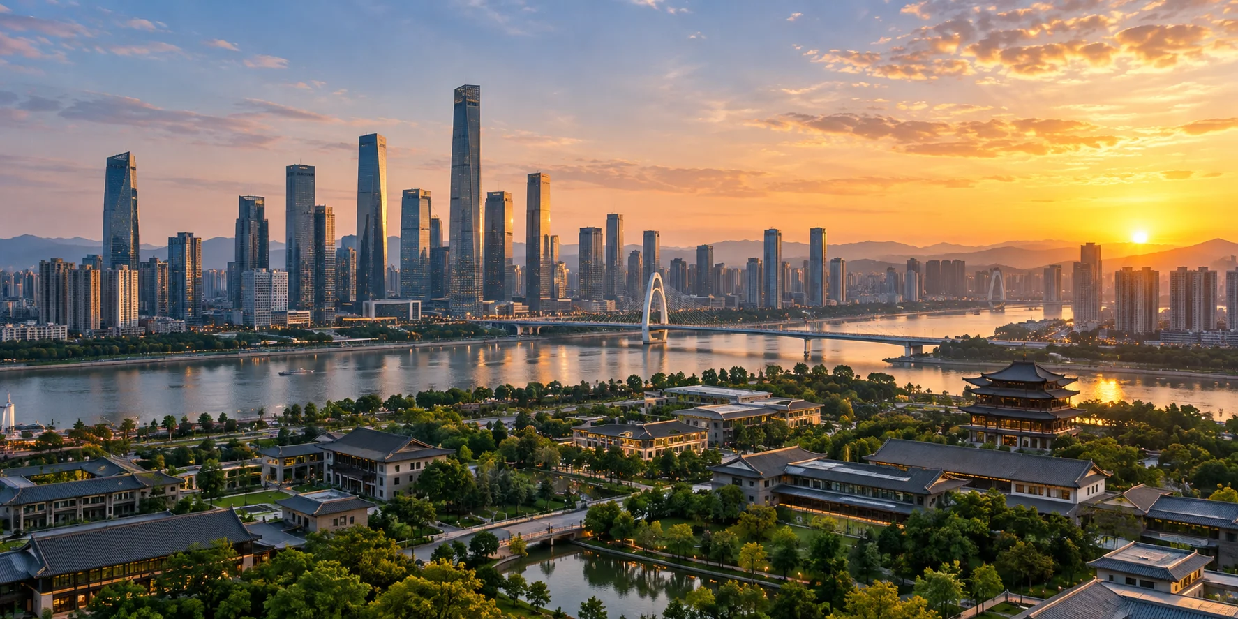 Contemporary Chinese skyline illustrating the urban context of study tour learning