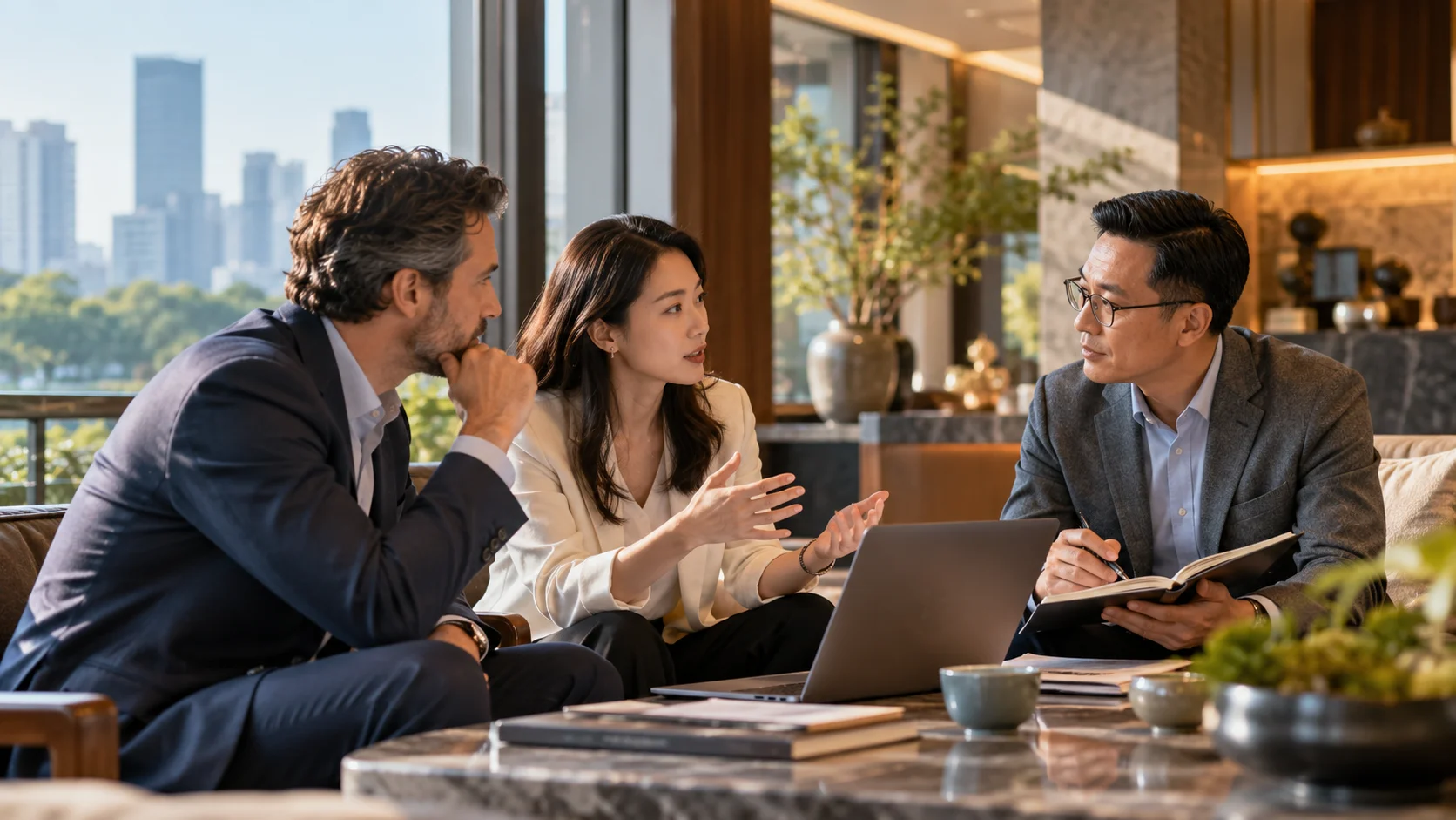Spacious contemporary Chinese business district and professional environment